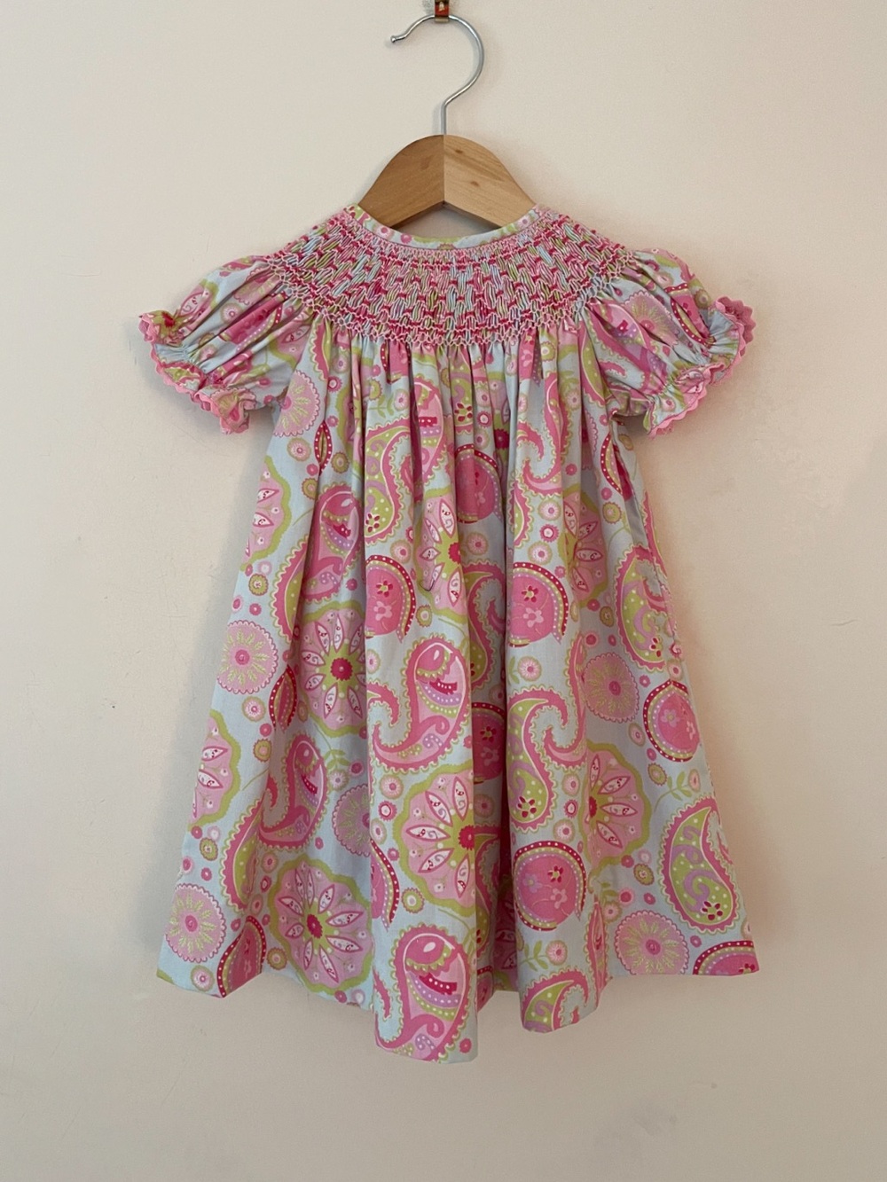 SWEET SOUTH NWOT Hand Smocked Pastel Floral Paisley Bishop Heirloom Dress